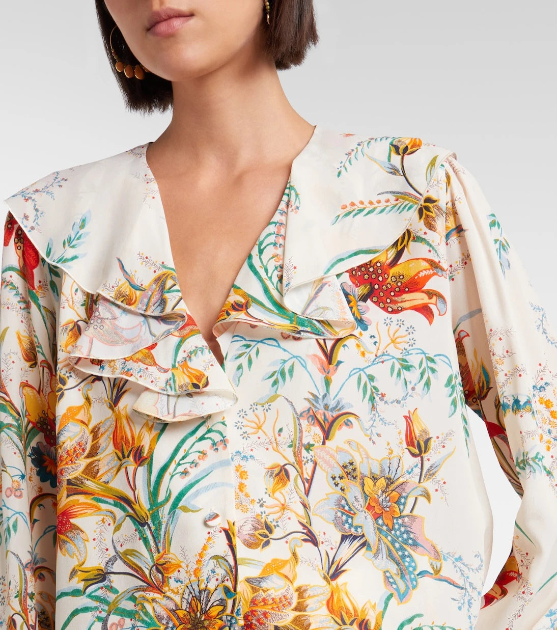 Etro - Floral ruffled shirt