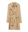 Burberry Yellow Mid-Length Kensington Heritage Trench Coat