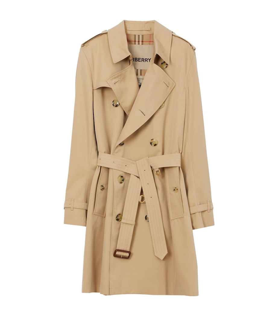 Burberry Yellow Mid-Length Kensington Heritage Trench Coat