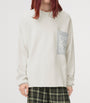 Beige Cotton-Blend Anagram Sweater