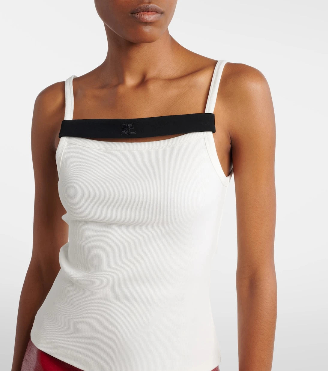 Courrèges - Ribbed-knit cotton tank top