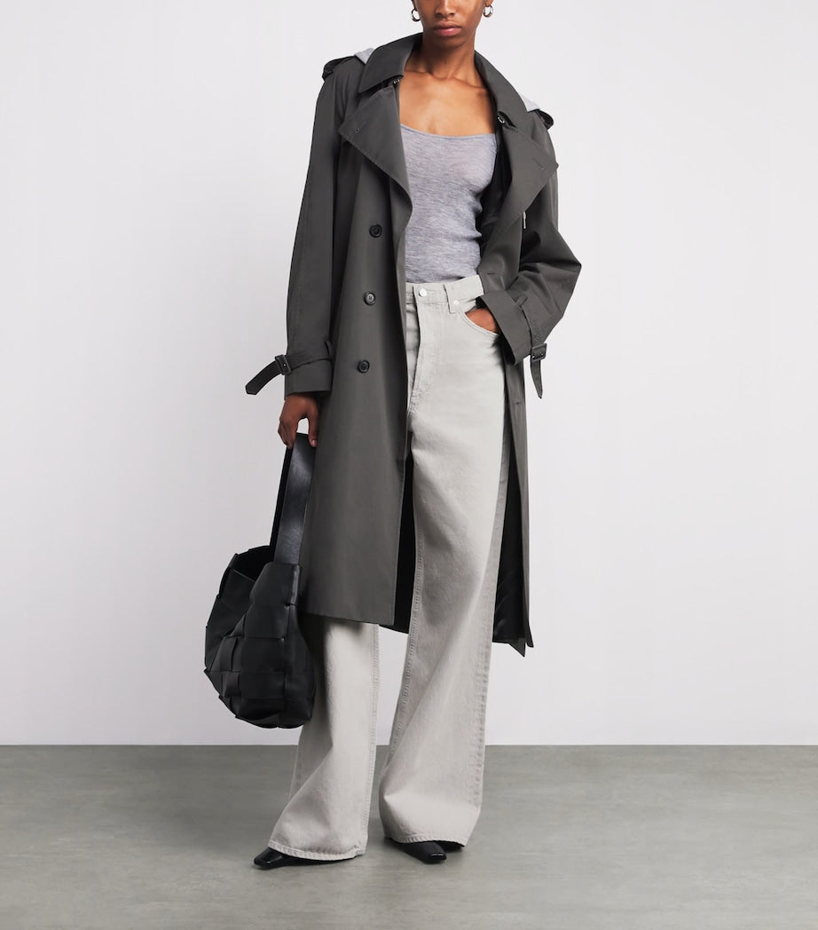 Grey Dame No-Cuff Wide-Leg Jeans