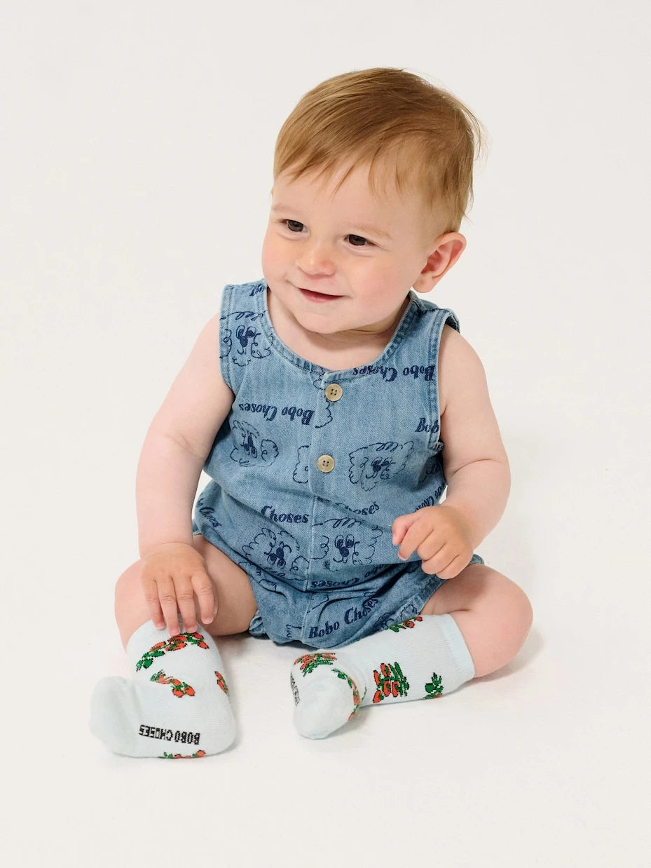 Bobo Choses - Baby Pickles The Dog denim playsuit