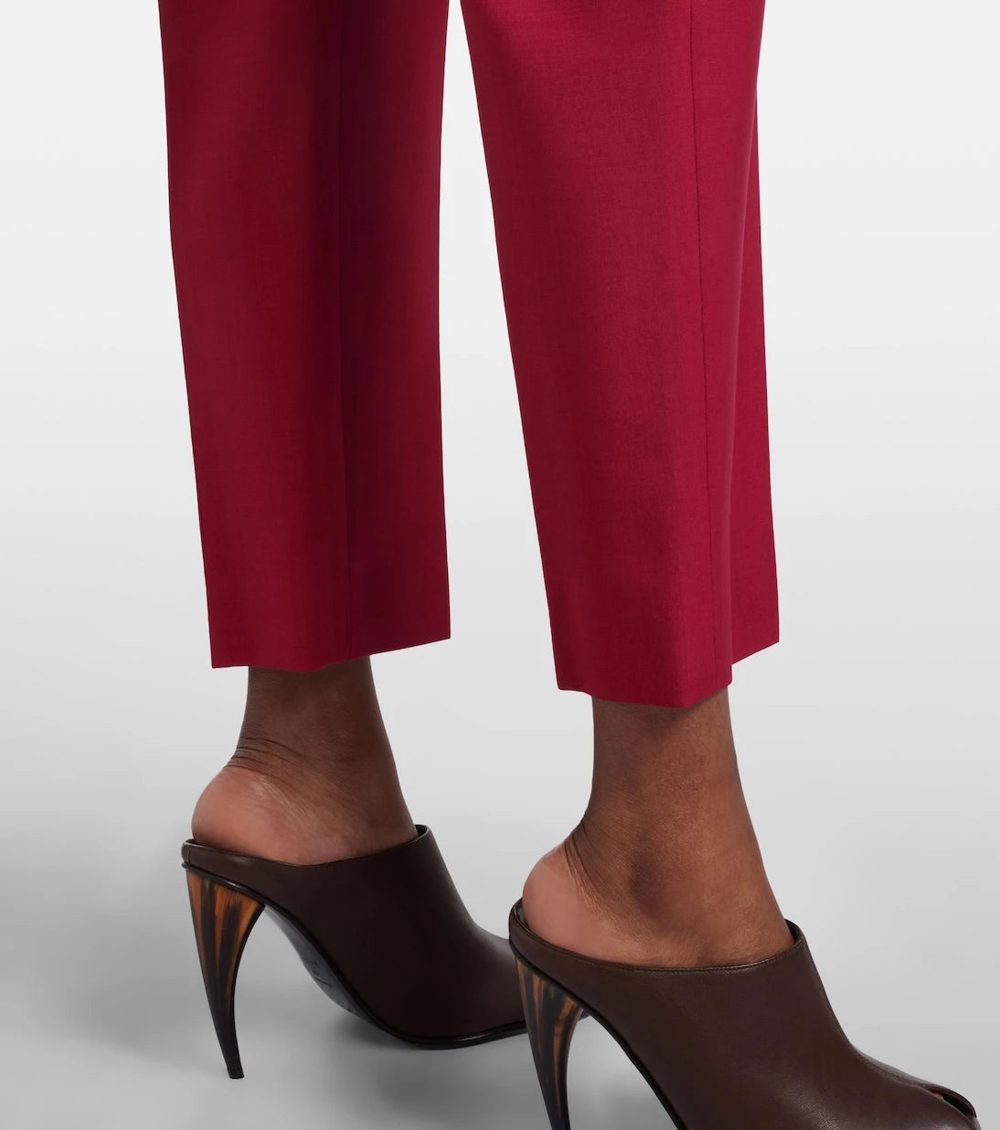 McQueen - Cropped wool and mohair slim pants