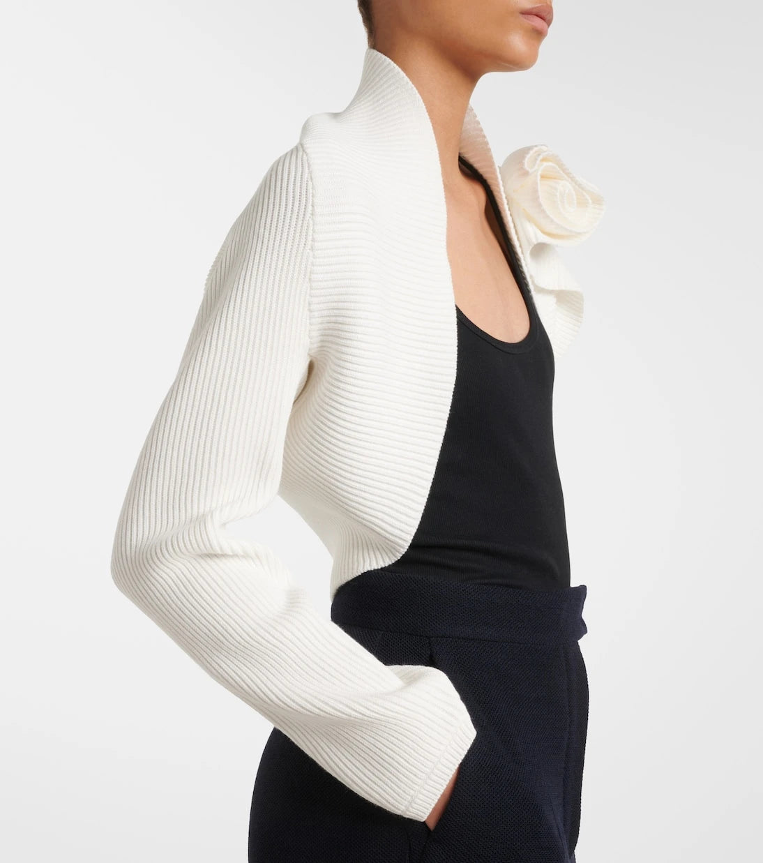 Max Mara - Knitted floral-appliqué shrug