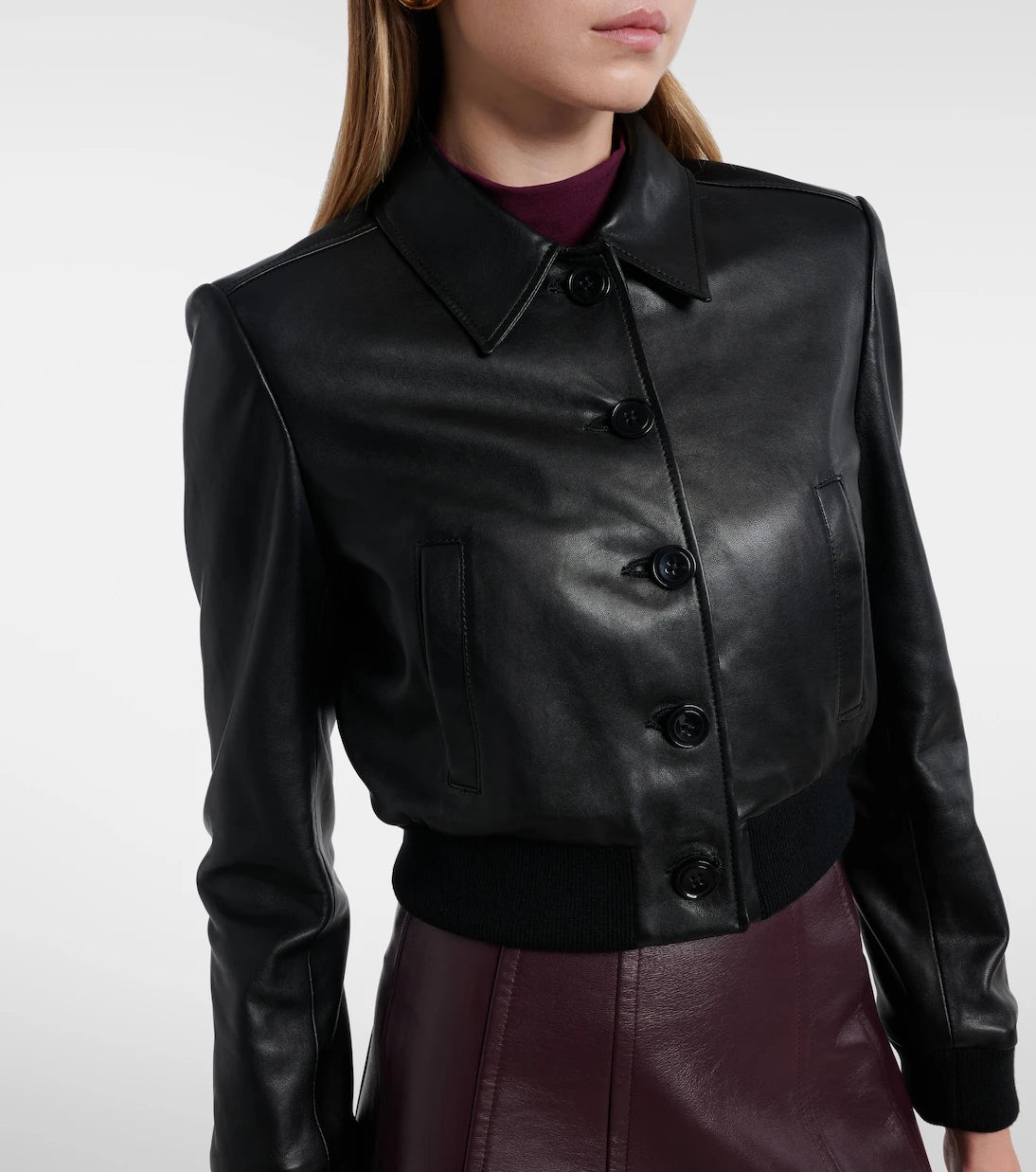 Dorothee Schumacher - Sleek Statement cropped leather blouson jacket