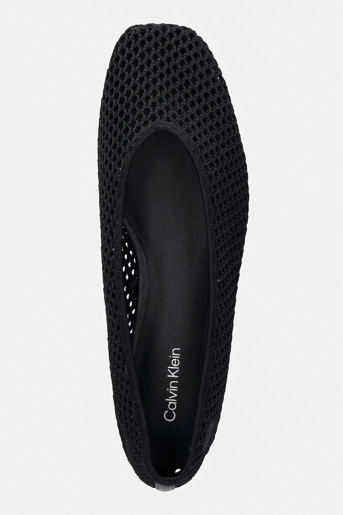 Calvin Klein SQUARE BALLERINA LINEN MESH Balerinler