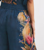 Navy Silk Printed Ascension Trousers