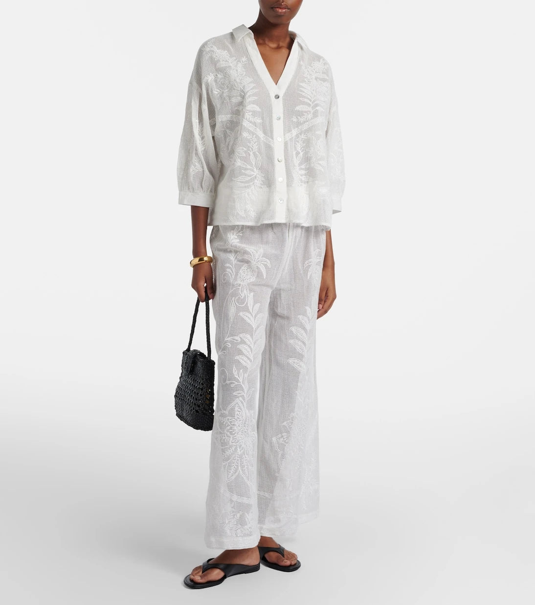 Farm Rio - Nina embroidered cotton shirt