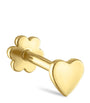 Yellow Gold Heart Threaded Stud Earring (3mm)