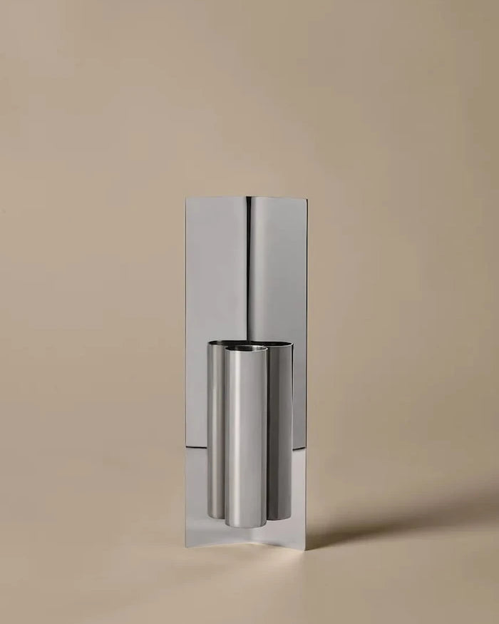 Ferm Living Paslanmaz Çelik Dekoratif Vazo 29 x 10 x 3,7 cm