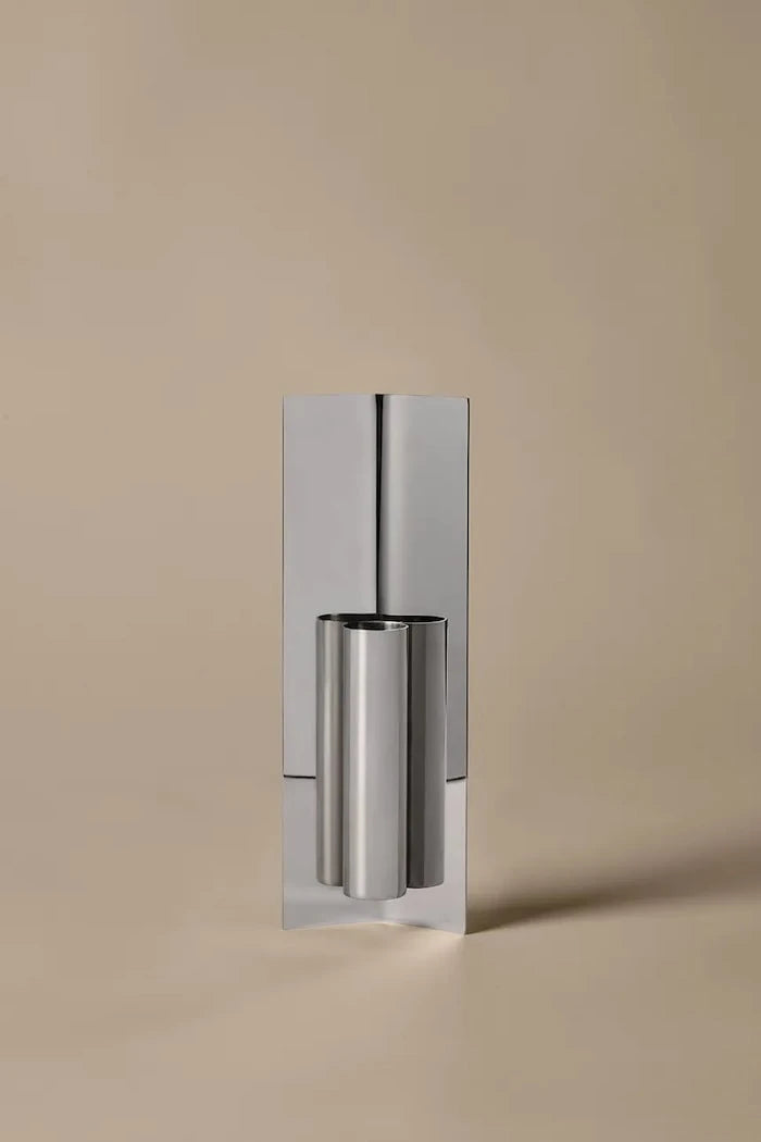 Ferm Living Paslanmaz Çelik Dekoratif Vazo 29 x 10 x 3,7 cm