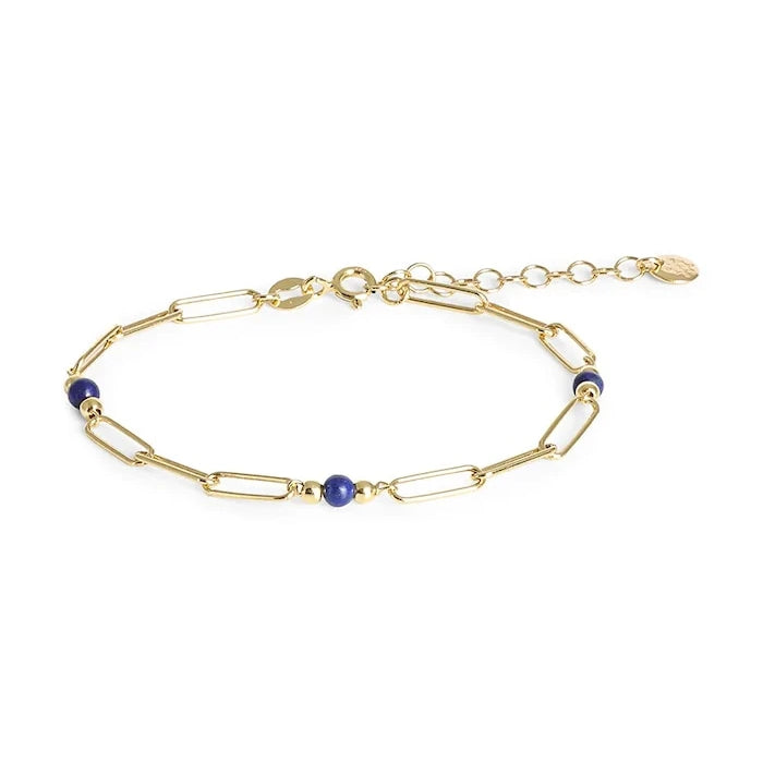 ANIA KRUK kadın altın kaplama gümüş bilezik lapis lazuli DUO
