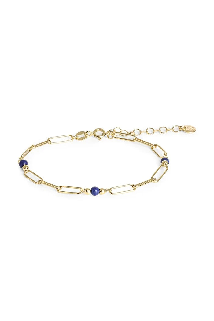 ANIA KRUK kadın altın kaplama gümüş bilezik lapis lazuli DUO