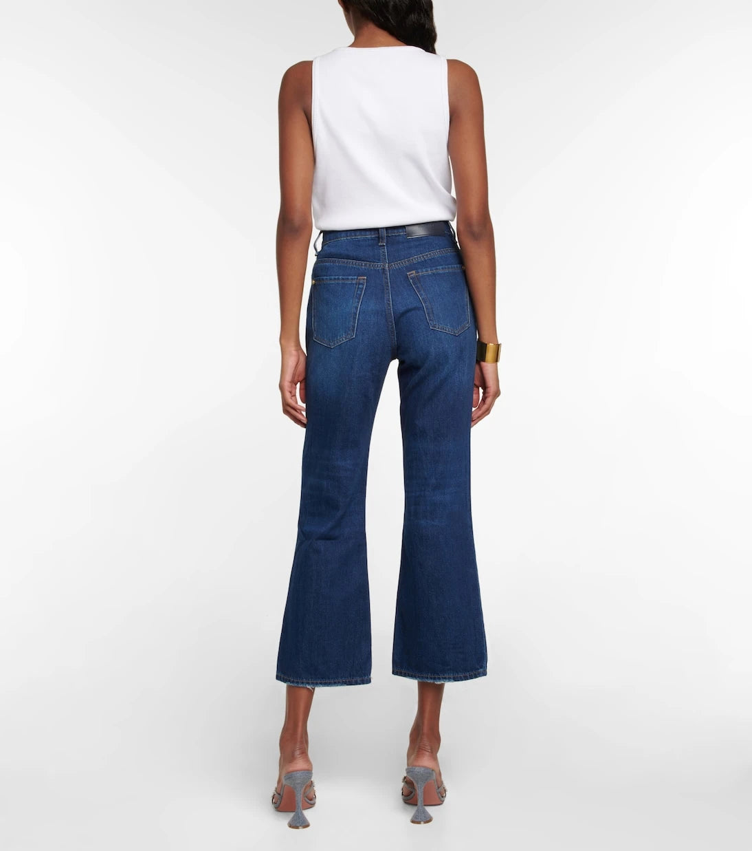 7 For All Mankind - بنطلون جينز رايلي الكاحل بقصة عالية