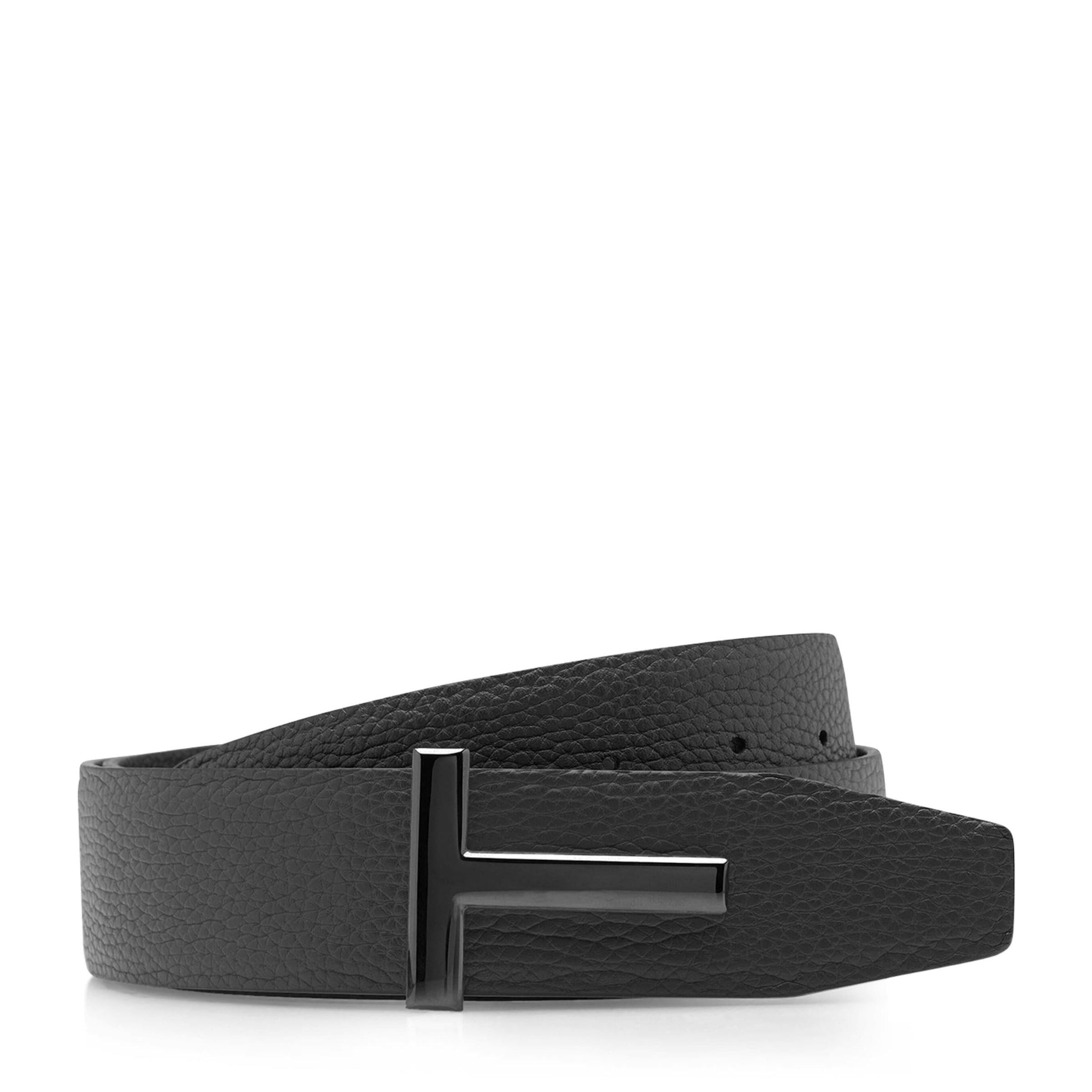 Leather Reversible T Icon Belt