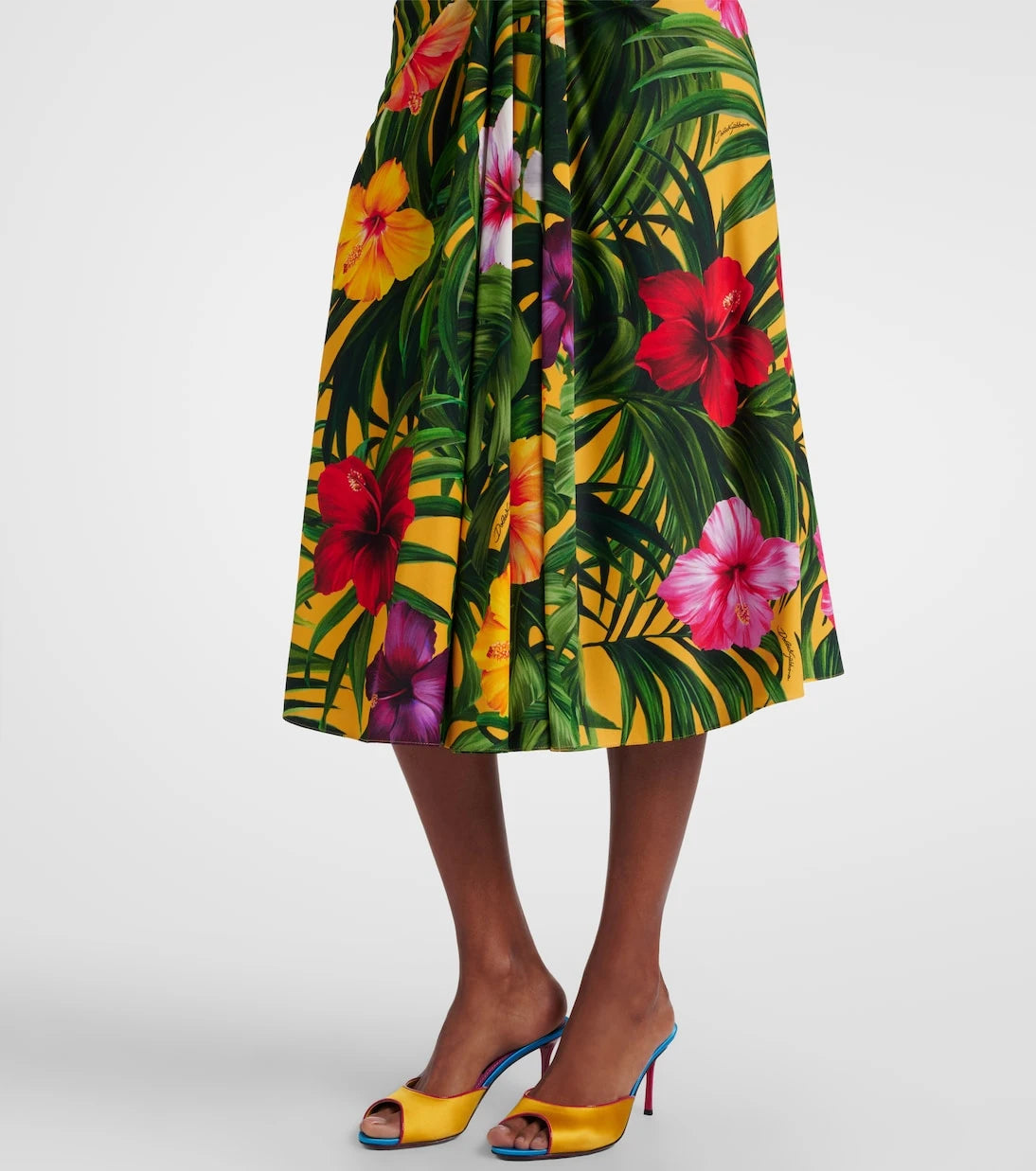 Dolce&Gabbana - Draped floral midi skirt