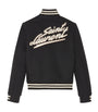 Saint Laurent Black Wool-Rich Logo Bomber Jacket