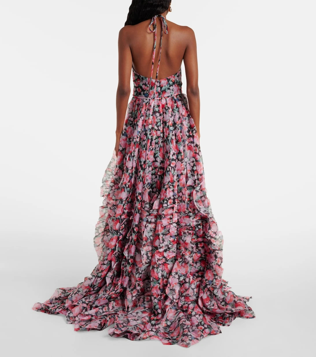 Carolina Herrera - Floral halterneck ruffled gown