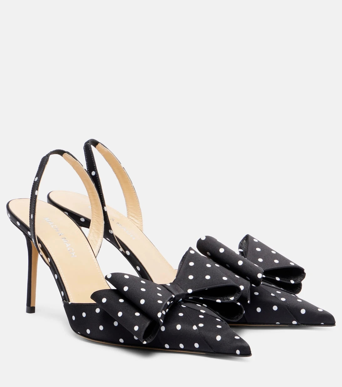Mach & Mach - Le Cadeau 85 polka-dot satin pumps