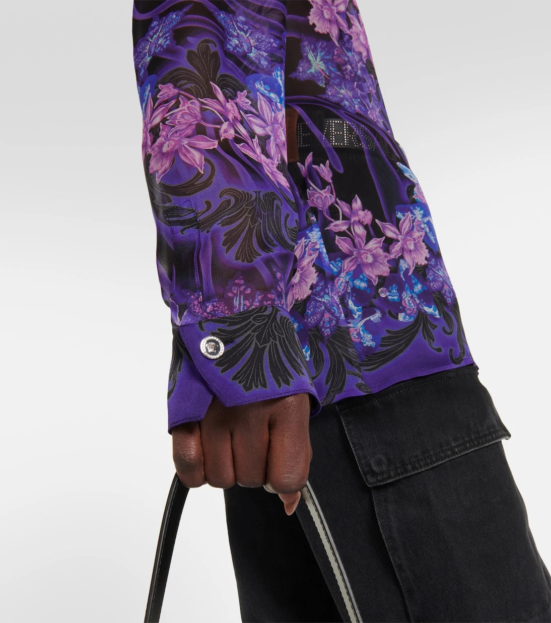 Versace - Floral silk chiffon shirt