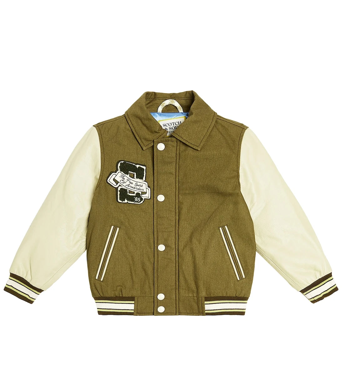 Scotch & Soda Kids - Logo cotton varsity jacket