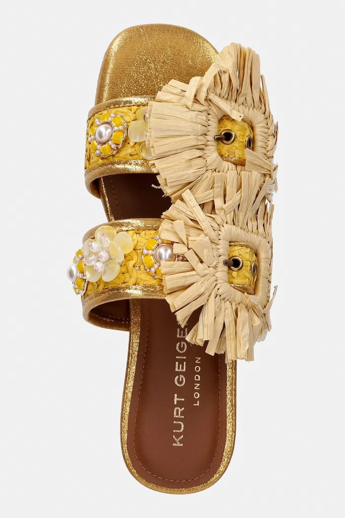Kurt Geiger London чехли дамски Raffia Buckle Flat Sdl
