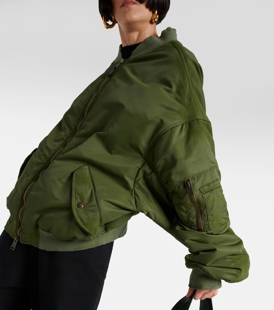 Balenciaga - Off Shoulder technical bomber jacket
