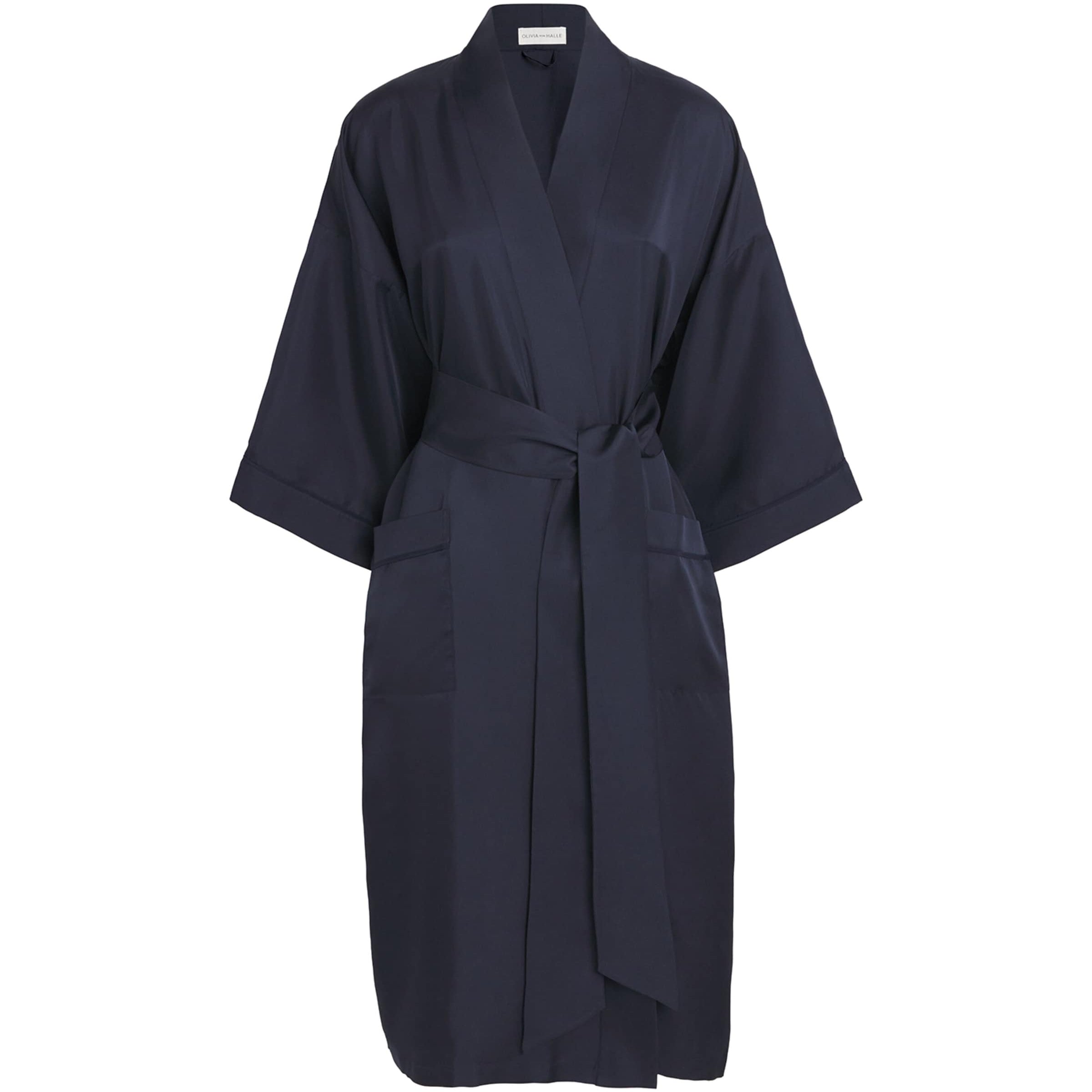 Navy Silk Sabine Long Robe