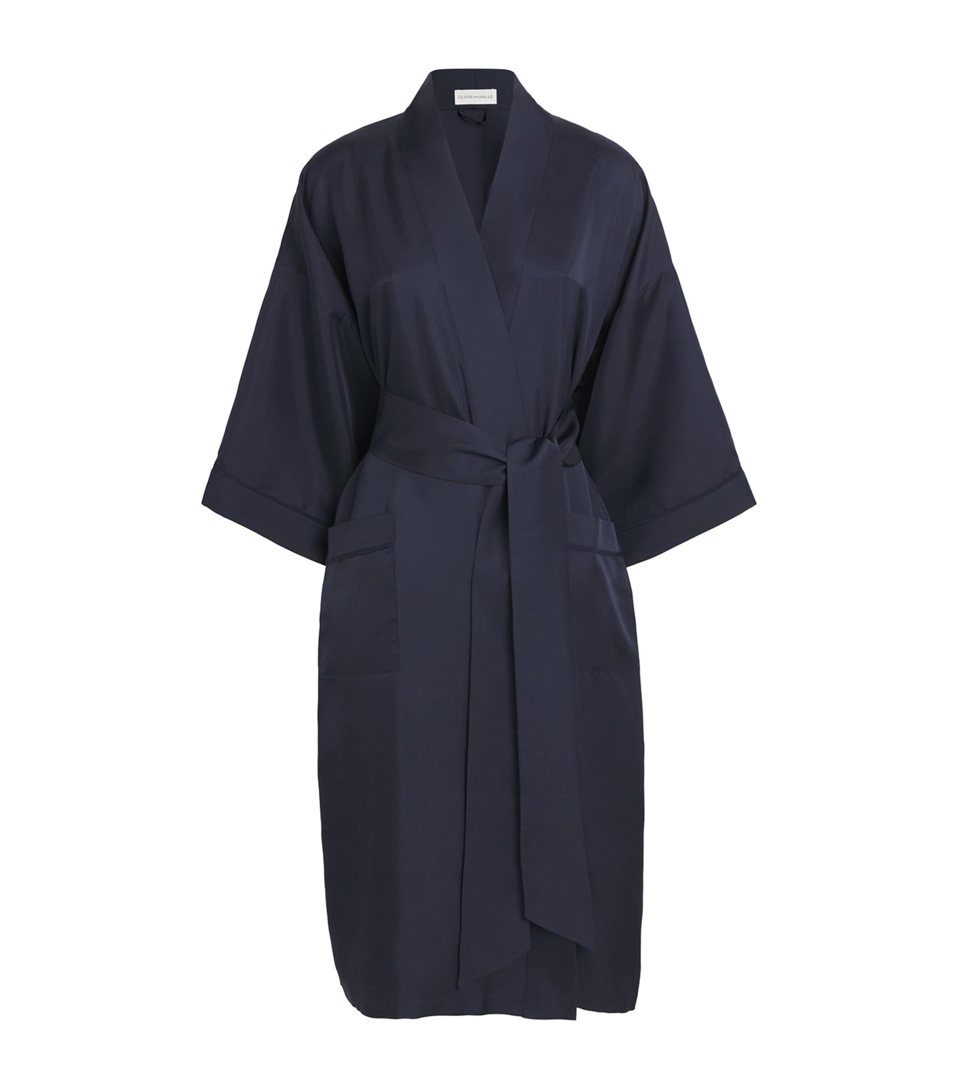 Navy Silk Sabine Long Robe