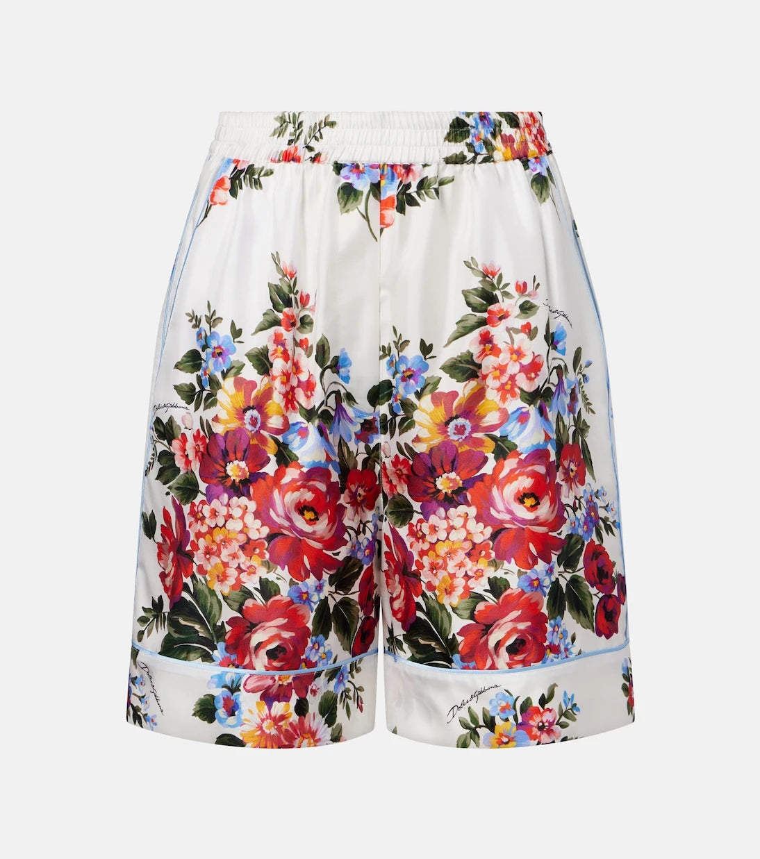 Dolce&Gabbana - Floral silk twill Bermuda shorts