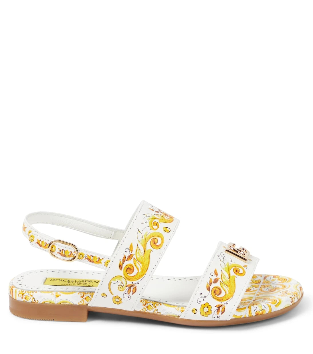 Dolce&Gabbana Kids - صنادل جلدية مطبوعة