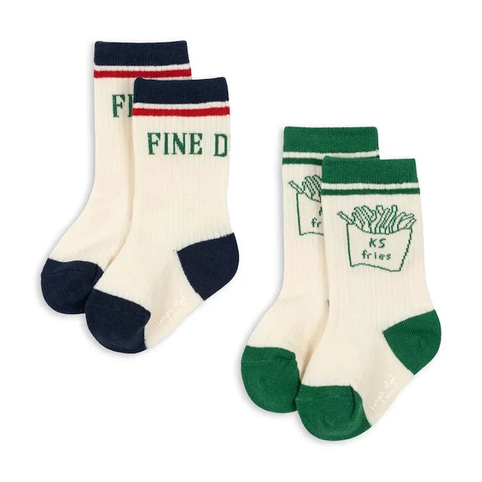 Konges Sløjd чорапи за деца 2 PACK RIB FRIES SOCKS 2 броя