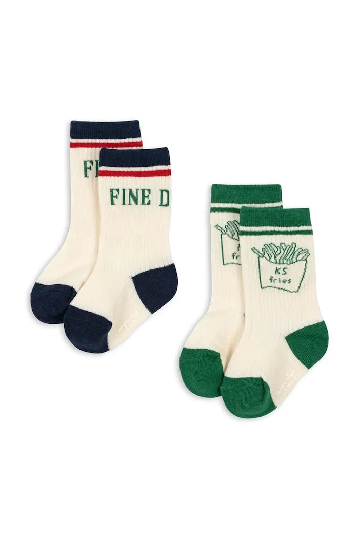 Konges Sløjd чорапи за деца 2 PACK RIB FRIES SOCKS 2 броя