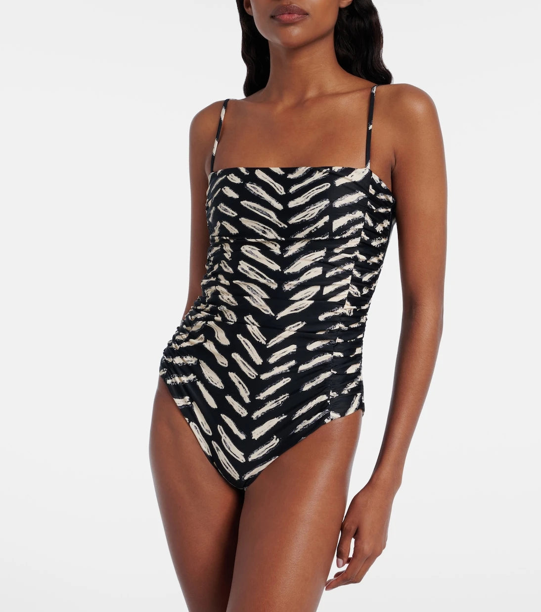Johanna Ortiz - Printed ruched swimsuit