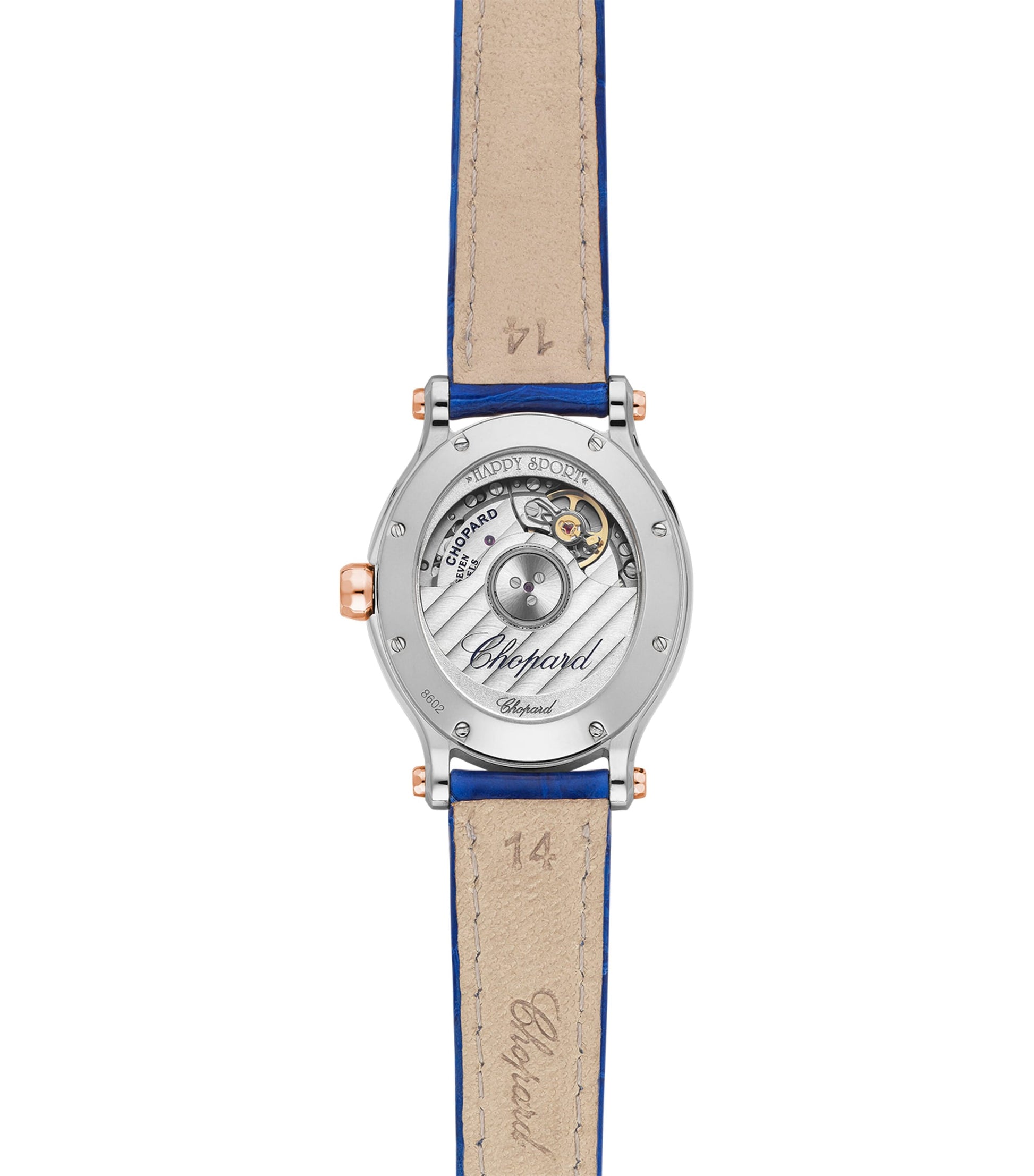 Rose Gold, Stainless Steel and Diamond Happy Sport Oval Watch 29mm