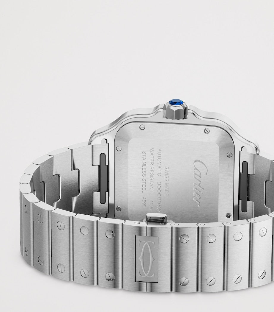 Large Steel Santos de Cartier Watch 39.8mm