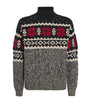 Polo Ralph Lauren Grey Wool Snowflake Rollneck Sweater