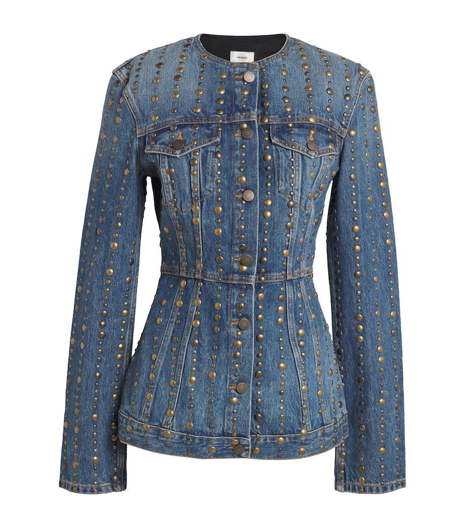 Haikure Blue Studded Temple Denim Jacket