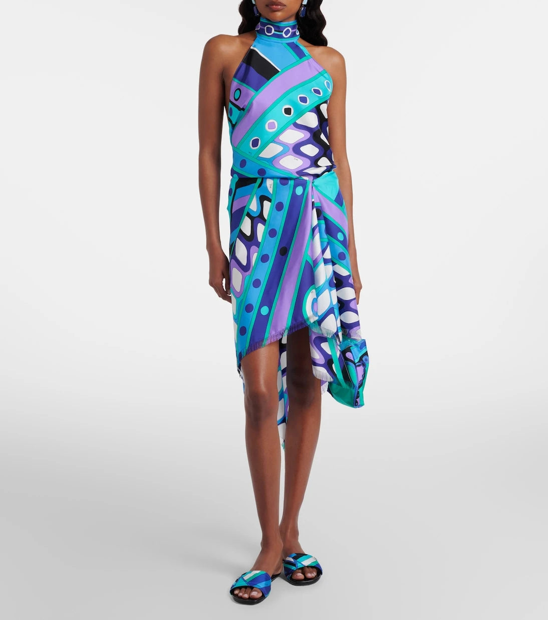 Pucci - Vivara silk twill midi skirt