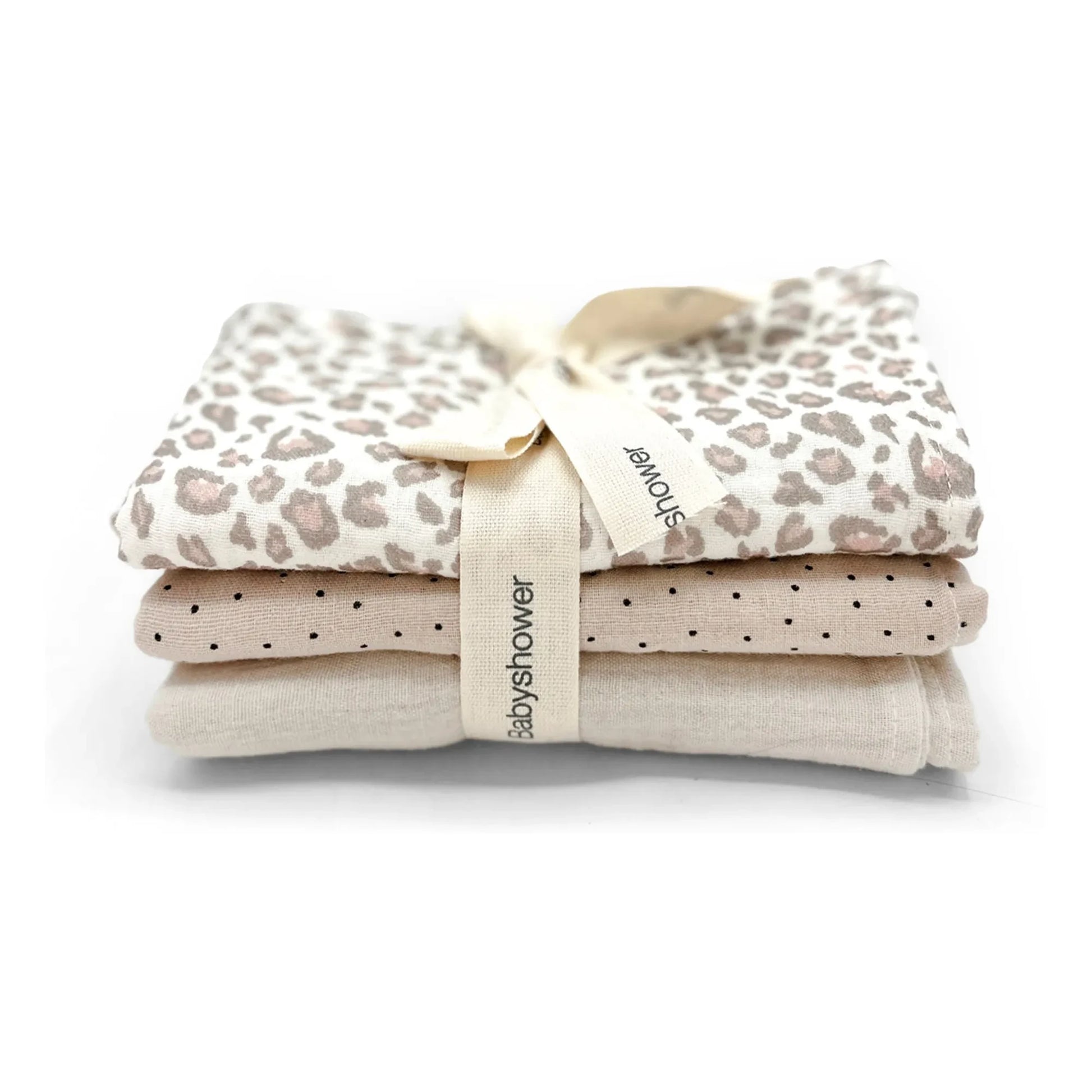 Babyshower - Leopard Nappies - Set of 3 | Ecru
