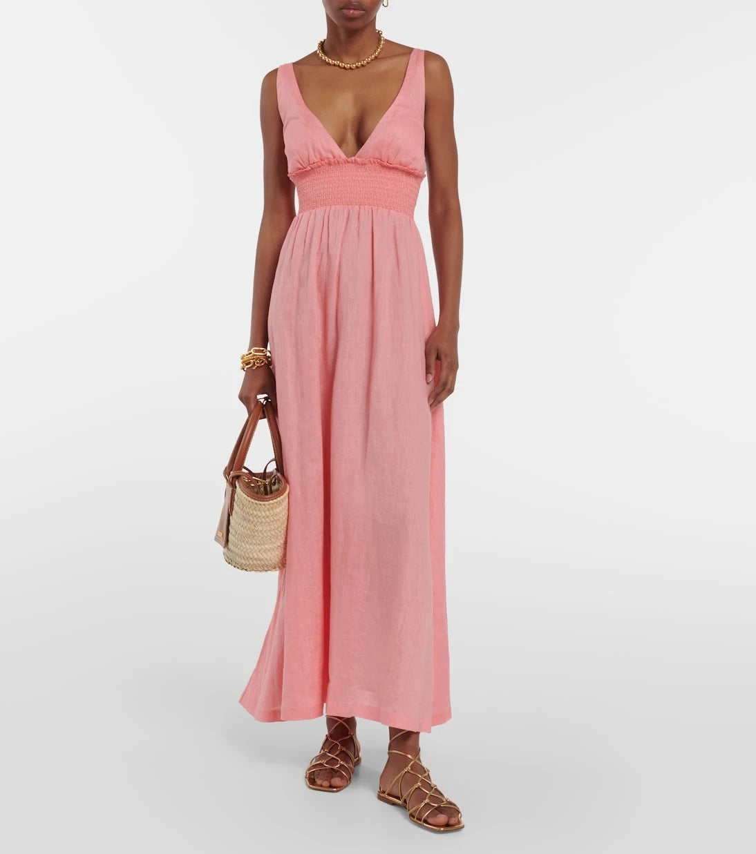 Heidi Klein - Rosa Polyantha linen maxi dress