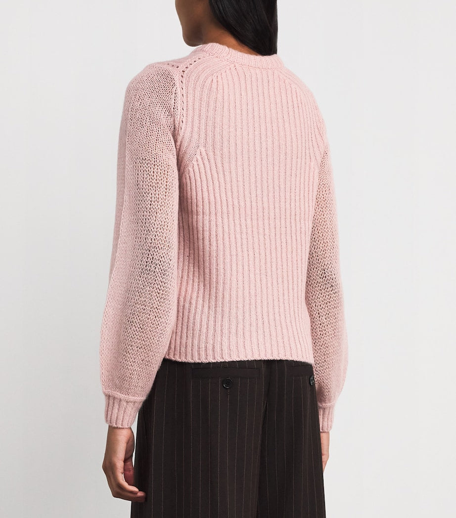 Pink Merino Wool-Blend Lofty Sweater