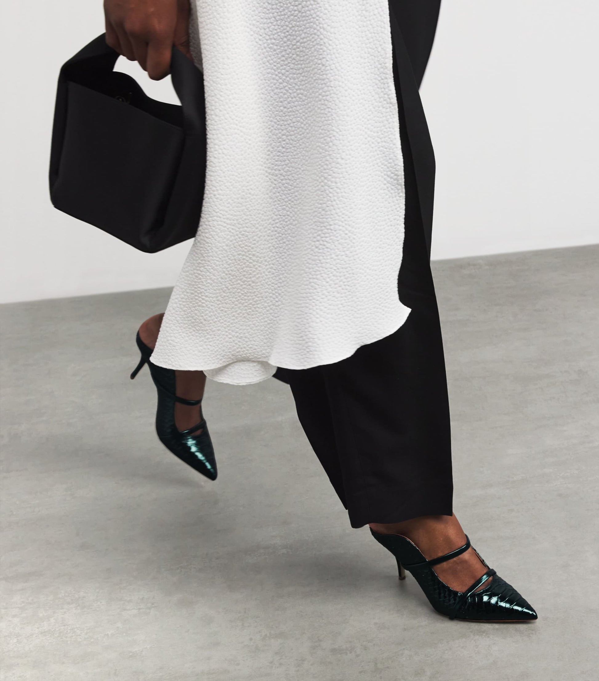 Malone Souliers Green Croc-Embossed Leather Maureen Heeled Mules 70