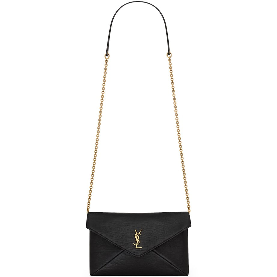 Saint Laurent Black Cassandre Chain Pouch