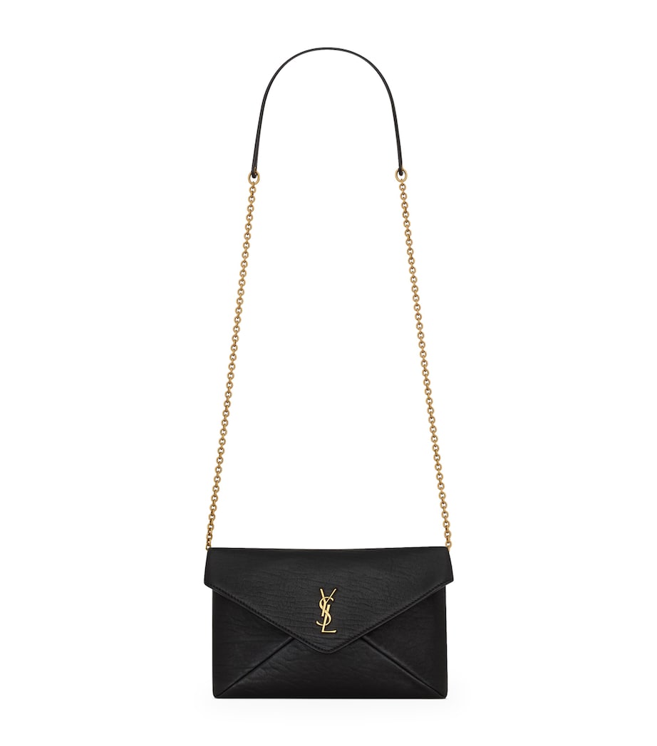 Saint Laurent Black Cassandre Chain Pouch