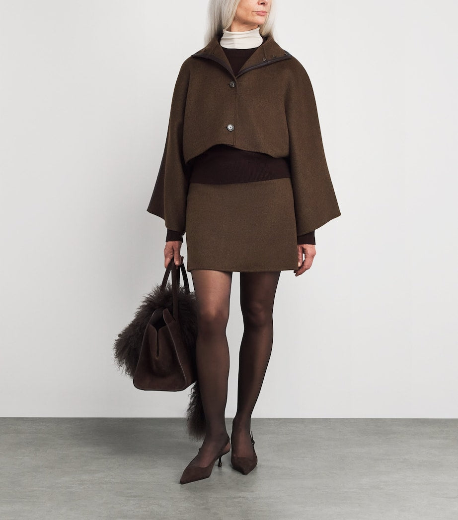 Green Wool-Cashmere Cape