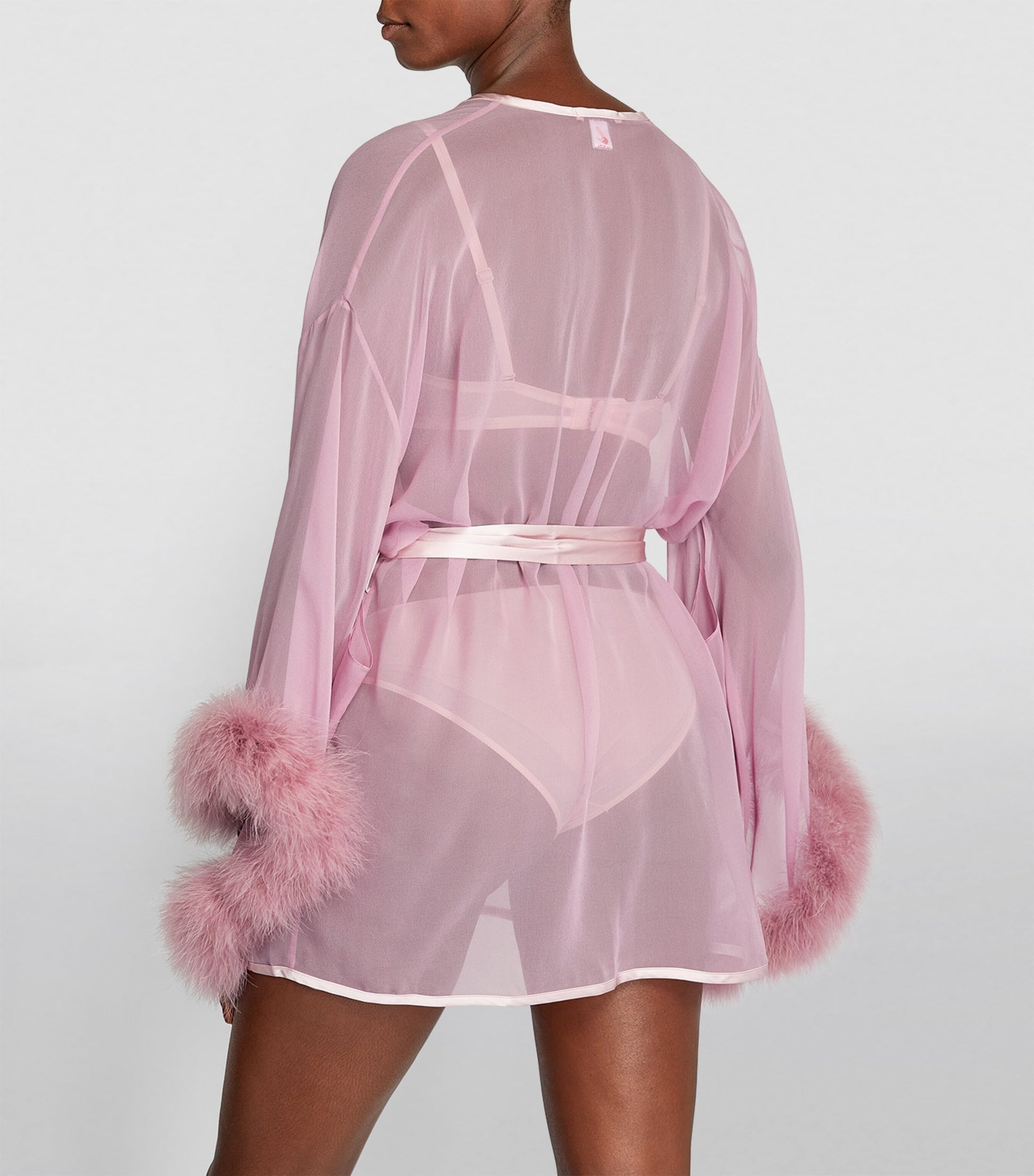 Silk Marabou Feather-Trimmed Diana Robe
