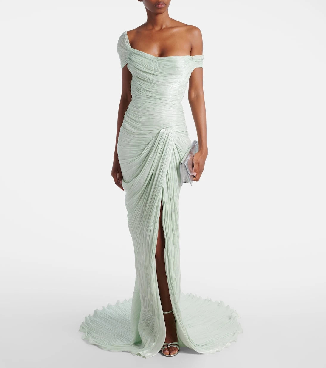 Marmar Halim - Draped off-shoulder corset gown