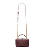 Saint Laurent Burgundy Leather College Top-Handle Bag